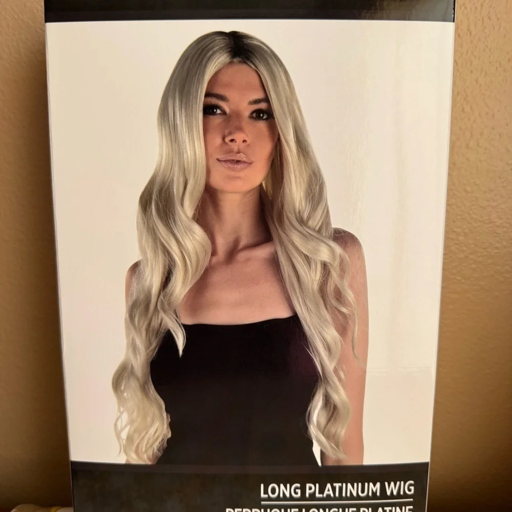 NIP 30” long platinum blond wig